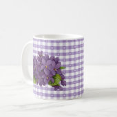  viooltjes op Gingham met hartjes Koffiemok (Voorkant links)