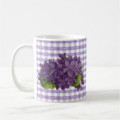  viooltjes op Gingham met hartjes Koffiemok (Links)