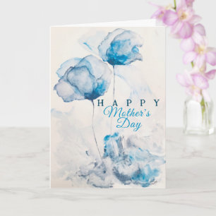 Viooltjes zijn BLAUW Abstracte bloemen Moederdagka Kaart