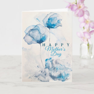 Viooltjes zijn BLAUW Abstracte bloemen Moederdagka Kaart
