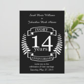 Viory bruiloft 14 jaar kaart (Staand voorkant)