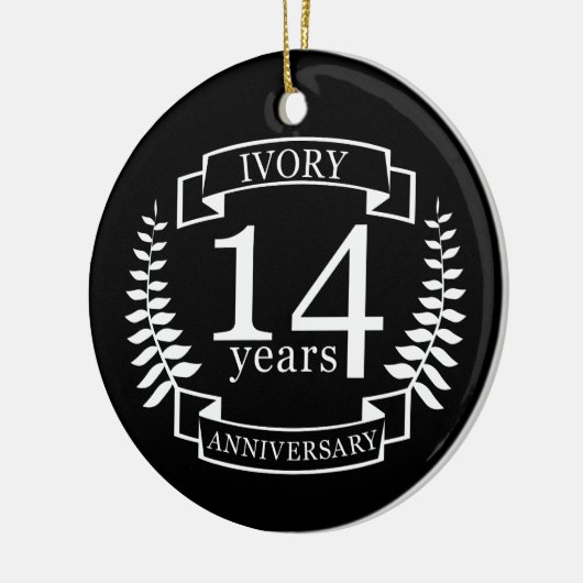 Viory bruiloft 14 jaar keramisch ornament (Links)