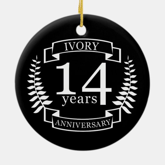 Viory bruiloft 14 jaar keramisch ornament (Achterkant)