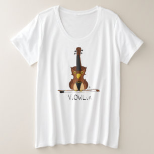 ViOWLin Chouette de violon Musique T-shirt taille 