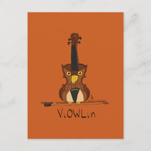 ViOWLin Violin Owl Music Briefkaart