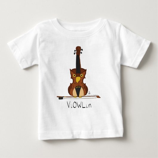 ViOWLin Violin Owl Music Kind T-Shirt (Voorkant)