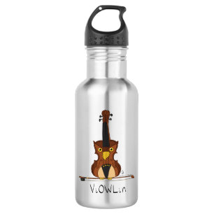 ViOWLin Violin Owl Music Water Bottle Waterfles
