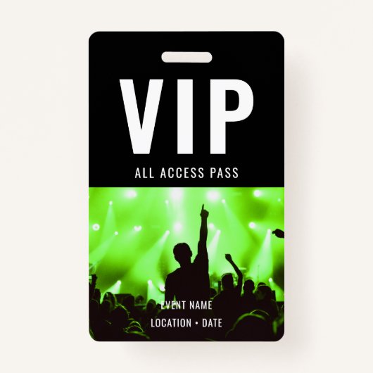 VIP Aangepaste Evenement of Concertnaam Alle Toega Badge (Voorkant)