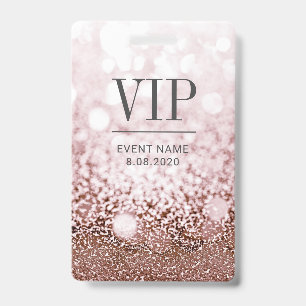 VIP Access Event Elegant Roos Gold Glitter Badge
