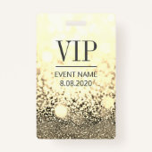 VIP Access Event Elegant Roos Gold Glitter Badge (Achterkant)
