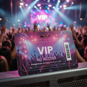 VIP All Access-concertbadge Festival Backstage Badge
