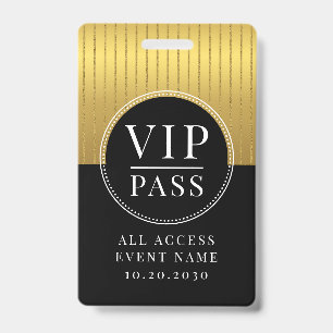 VIP All Access Event Metaalgoud Zwart Badge