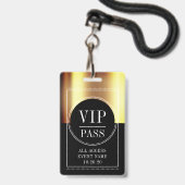 VIP All Access Event Metallic Gold Black Badge (Voorzijde met lanyard)