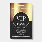 VIP All Access Event Metallic Gold Black Badge (Voorzijde)