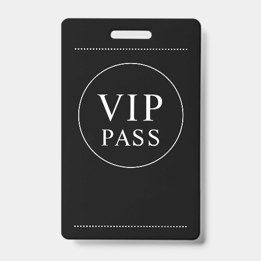 VIP All Access Event Simple Black White badge (Voorzijde)