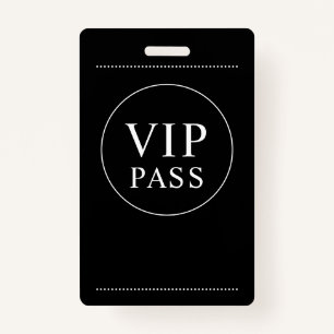 VIP All Access Event Simple Black White badge
