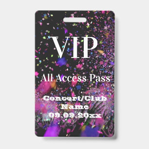 VIP All Access Naam Foto Concert Club Feest Badge