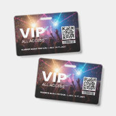 VIP All Access Pas Badge Sjabloon met QR-code (Voor- en achterkant)