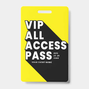 VIP All Access Pas Muziekfestival Badge