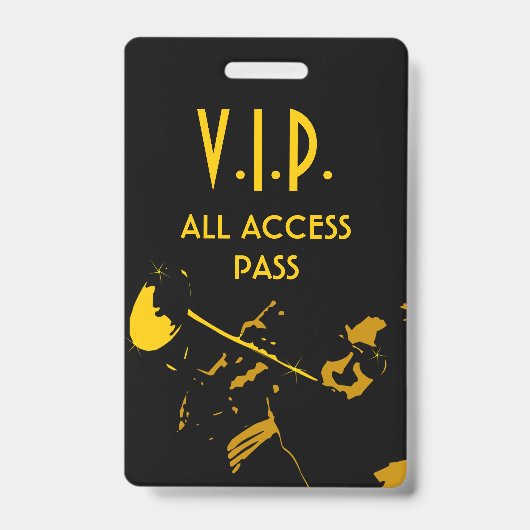 VIP All Access Pass bij Musical Event Vertical Badge (Voorzijde)