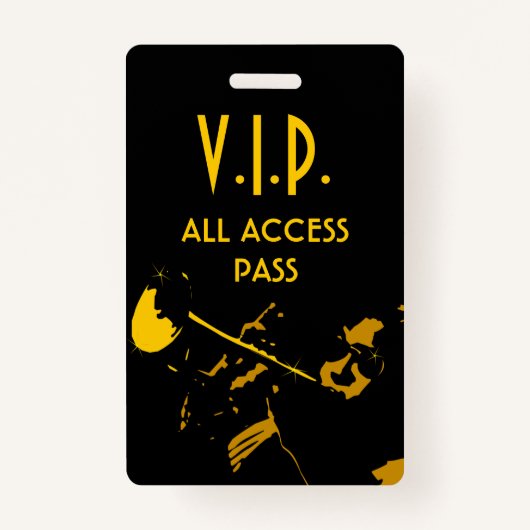 VIP All Access Pass bij Musical Event Vertical Badge (Voorkant)