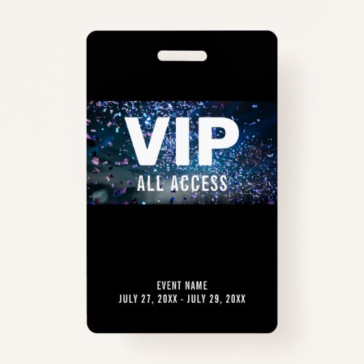 VIP All Access Pass Concert Event ID-badge Badge (Voorkant)