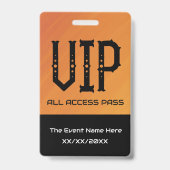 VIP All Access Pass Ticket Houder ID Badge (Back)