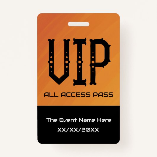 VIP All Access Pass Ticket Houder ID Badge (Voorkant)