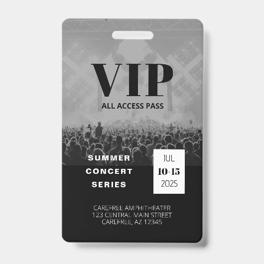 VIP All Access QR Code Badge de concert (Face)