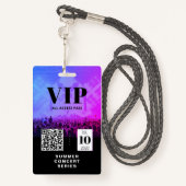 VIP All Access QR Code Badge de concert (Derrière avec lanière)
