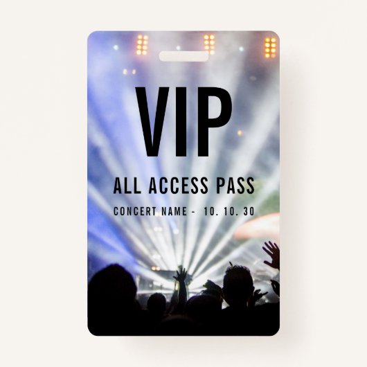 VIP All Access QR Code Pass Concert Badge (Voorkant)