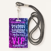 VIP Backstage Pass Trouwtafel Zitplaatsen Badge (Voorkant met draagriem)