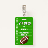 VIP-badge football Grid Bachelor Party Badge (Achterkant met clip)