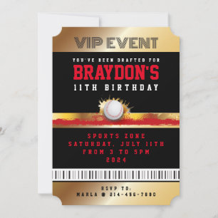 VIP BASEBALL TOUT ACCÈS Gold Pass Badge Invitation