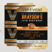 VIP BASKETBALL TOUT ACCÈS Gold Pass Invitation (Devant / Derrière)