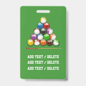 VIP Billard - Badge de cordon de Snooker (Arrière)