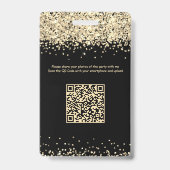 VIP Birthday Invitation Badge QR Code Foto delen (Back)