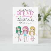 VIP Birthday Party BFF - uitnodiging (Staand voorkant)