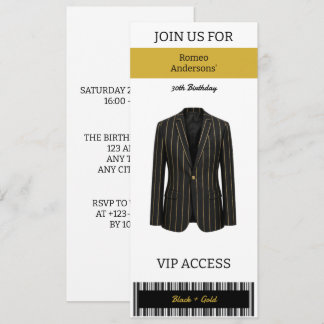 VIP Black Gold Pak 30e Verjaardagsuitnodiging Kaart
