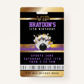 VIP Bowling ALL ACCESS Gold Pass Badge (Devant)
