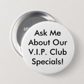 VIP-Button - zwart-wit Ronde Button 7,6 Cm (Voorkant /achterkant)