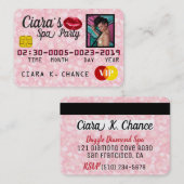 VIP-creditering Kaart |Mousserende roze|Fotouitnod Kortingskaartje (Voorkant / Achterkant)