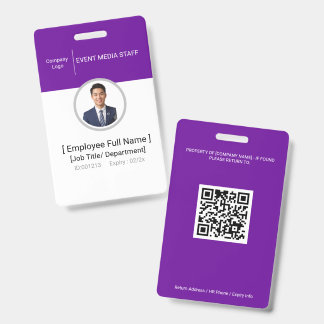 VIP Event Personeel Foto ID Badge Alle Toegang Med