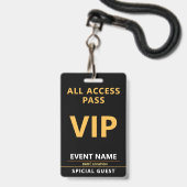 VIP-Eventbadge – Ontwerp voor All Access-pas Badge (Voorzijde met lanyard)