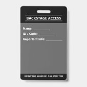 VIP-Eventbadge – Ontwerp voor All Access-pas Badge (Achterkant)