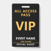 VIP-Eventbadge – Ontwerp voor All Access-pas Badge (Voorzijde)