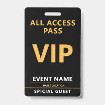 VIP-Eventbadge – Ontwerp voor All Access-pas