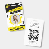 VIP-feestpas QR-codebadge Badge (Voor- en achterkant)