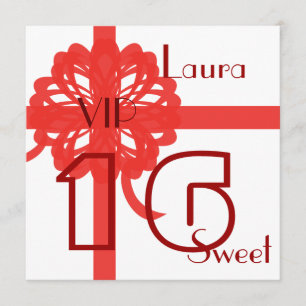 VIP Gigantic Sweet Sixteen Gift Invitation- Cust. Kaart