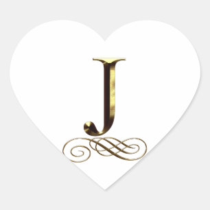 VIP Gold"J" monogram Hart Sticker